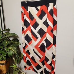 New Ann Taylor (red, white and black) Maxi Skirt Size L